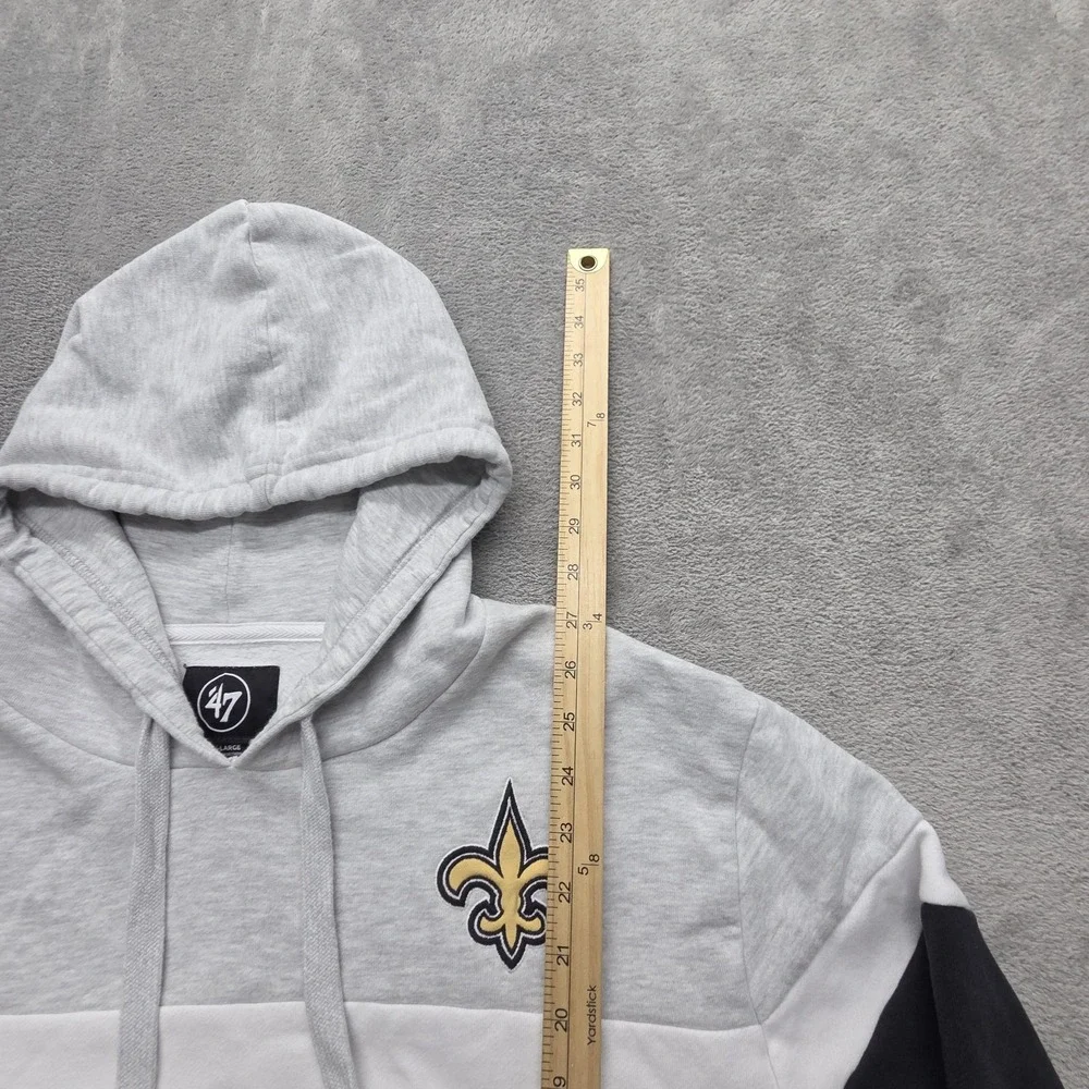 New Orleans Saints '47 Hoodie Mens XL Gray Pullover Hooded Lined Fleece